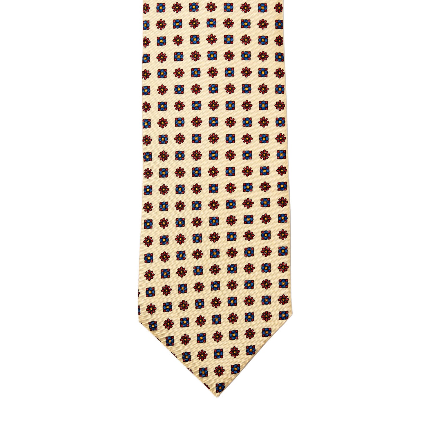 Sovereign Grade Cream Floral 25oz Silk Hopsack Tie (150x8.5 cm)