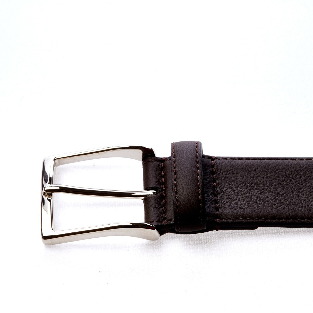 A Sovereign Grade Dark Brown Casual Belt on a white background by KirbyAllison.com.