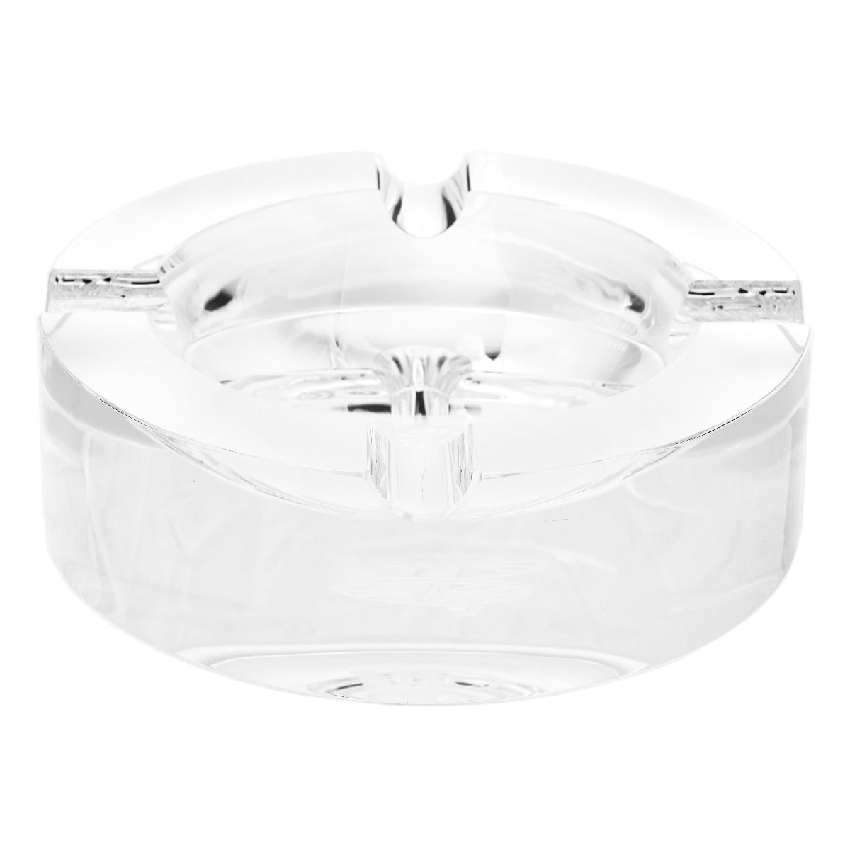 A clear Kirby Allison Glass Cigar Ash Tray - Round smoking accessory from KirbyAllison.com.