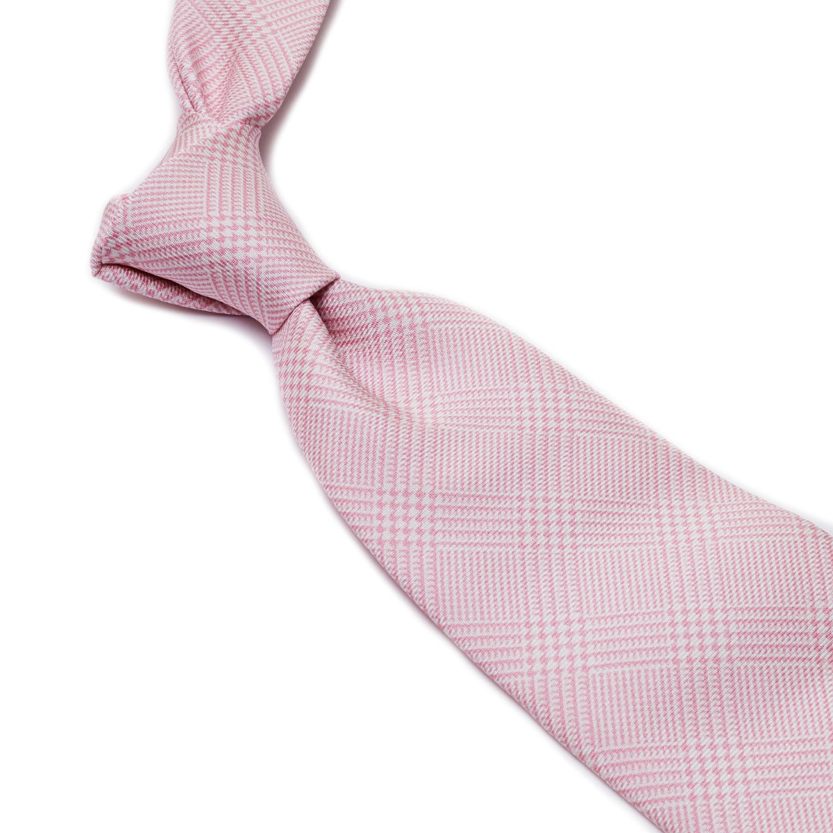 Handmade Sovereign Grade Pink Prince of Wales Check, 150 CM tie from KirbyAllison.com.