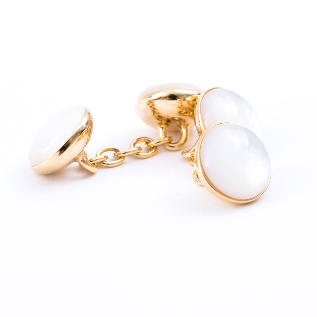 Mother of Pearl Gold Stone Capsule Cufflinks