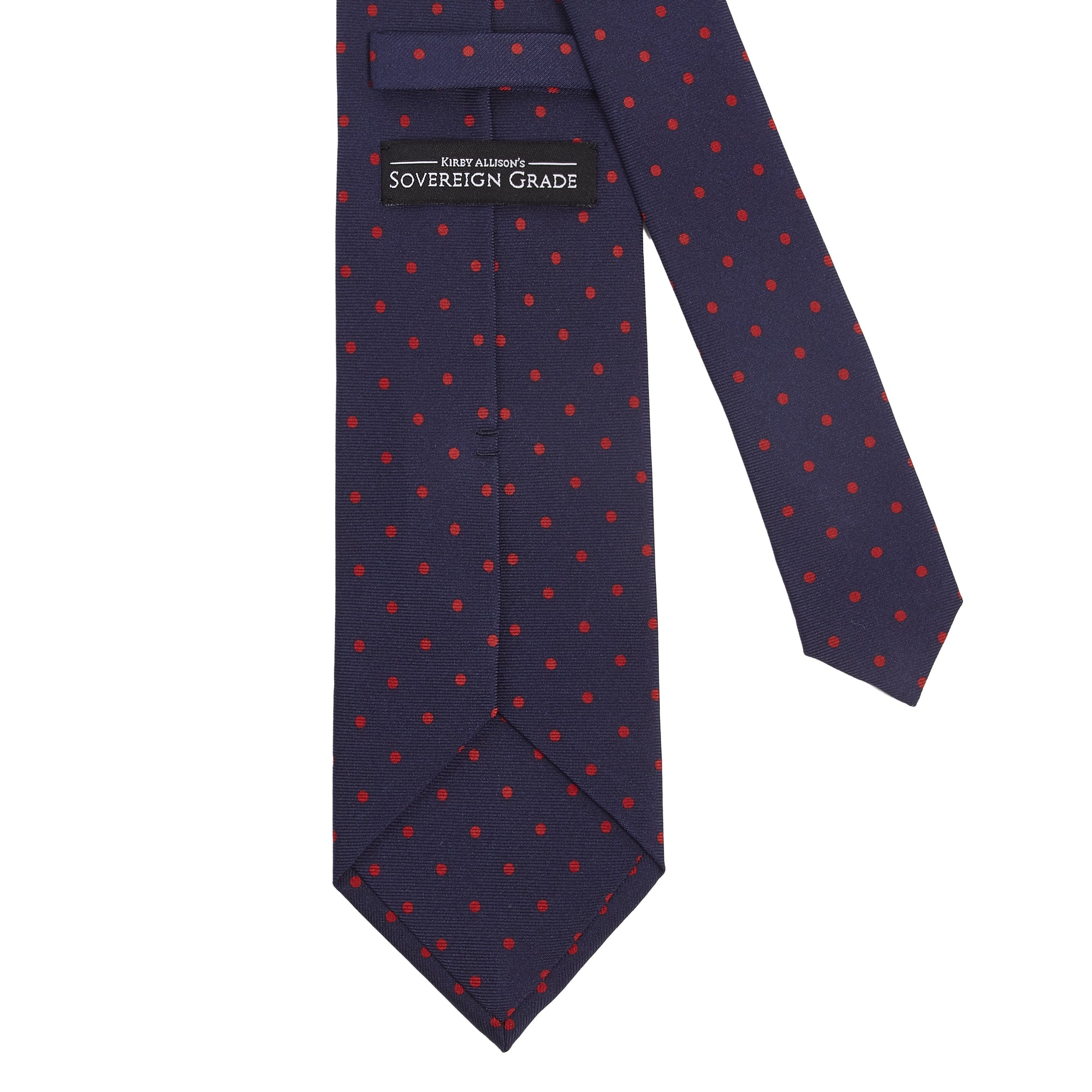 Sovereign Grade Navy-Red London Dot Printed Silk Tie