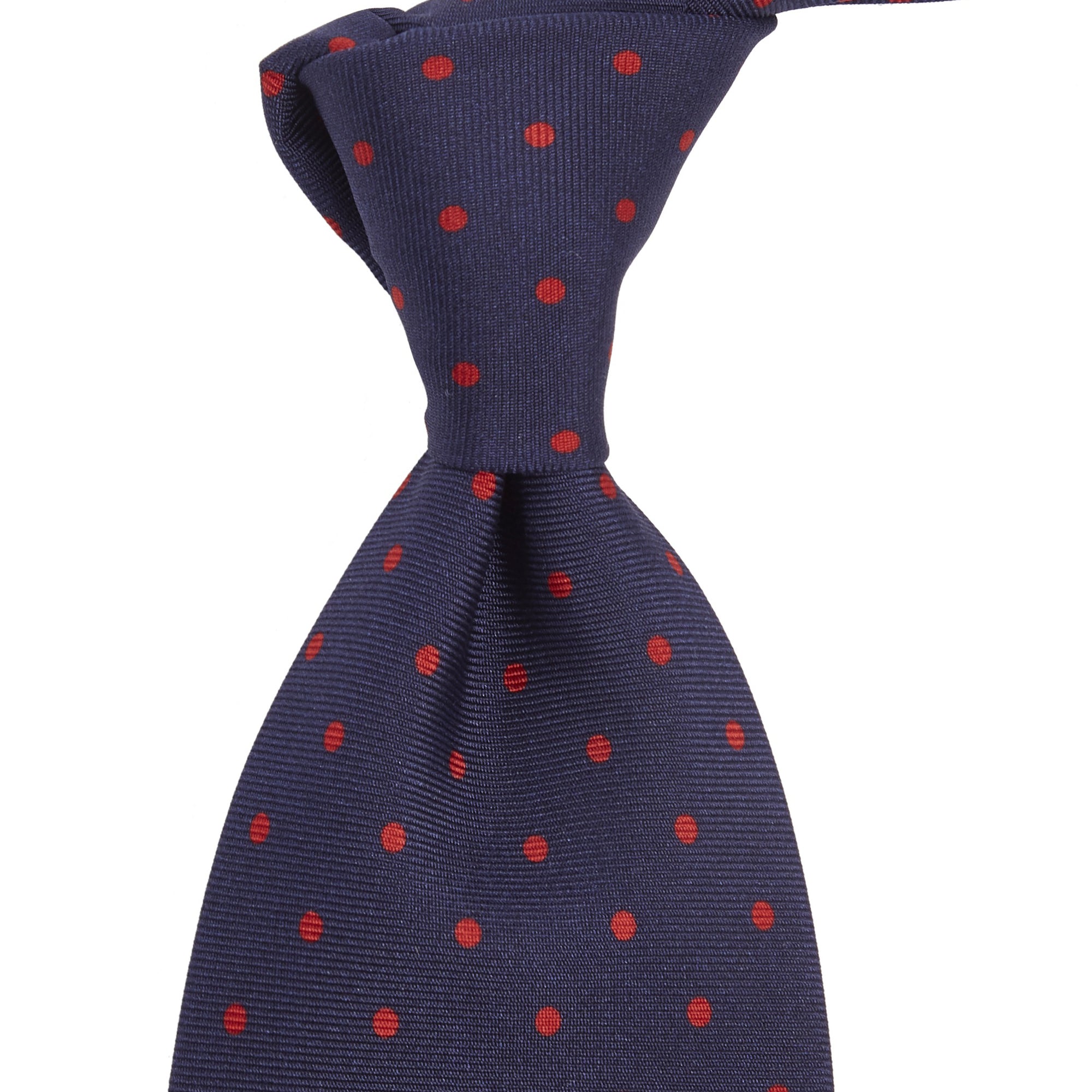 Sovereign Grade Navy-Red London Dot Printed Silk Tie