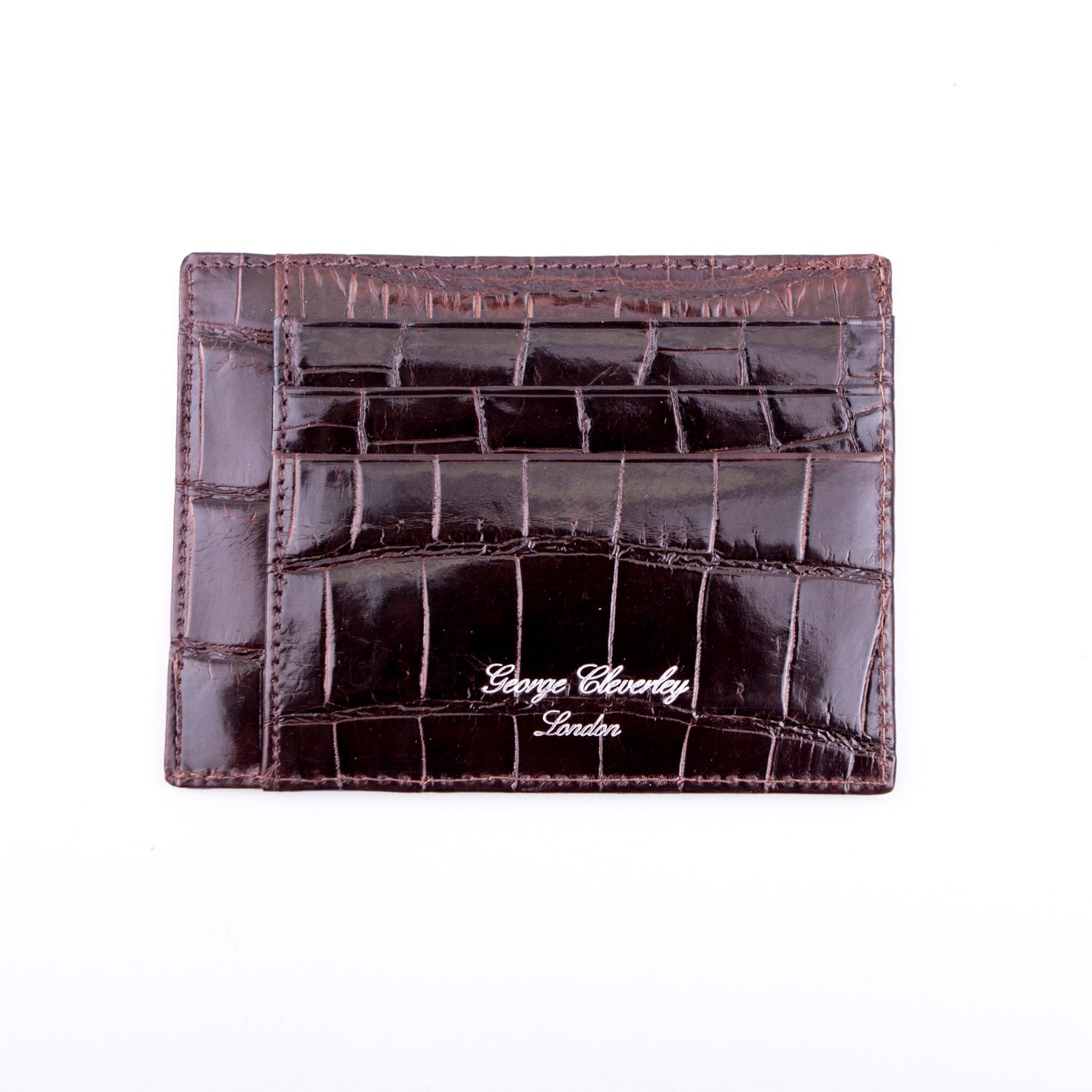 Brown Side Opening Crocodile Wallet by G.J Cleverly