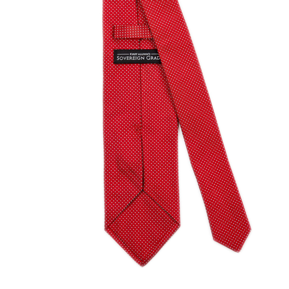 A Sovereign Grade Red Silk Micro Dot Tie handmade in the United Kingdom by KirbyAllison.com.