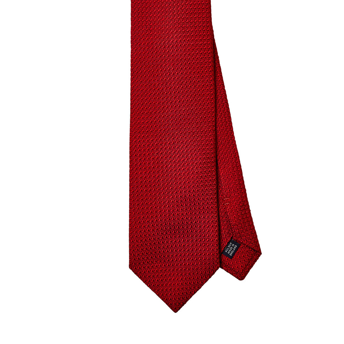 A Sovereign Grade Grenadine Grossa Red Tie by KirbyAllison.com on a white background.