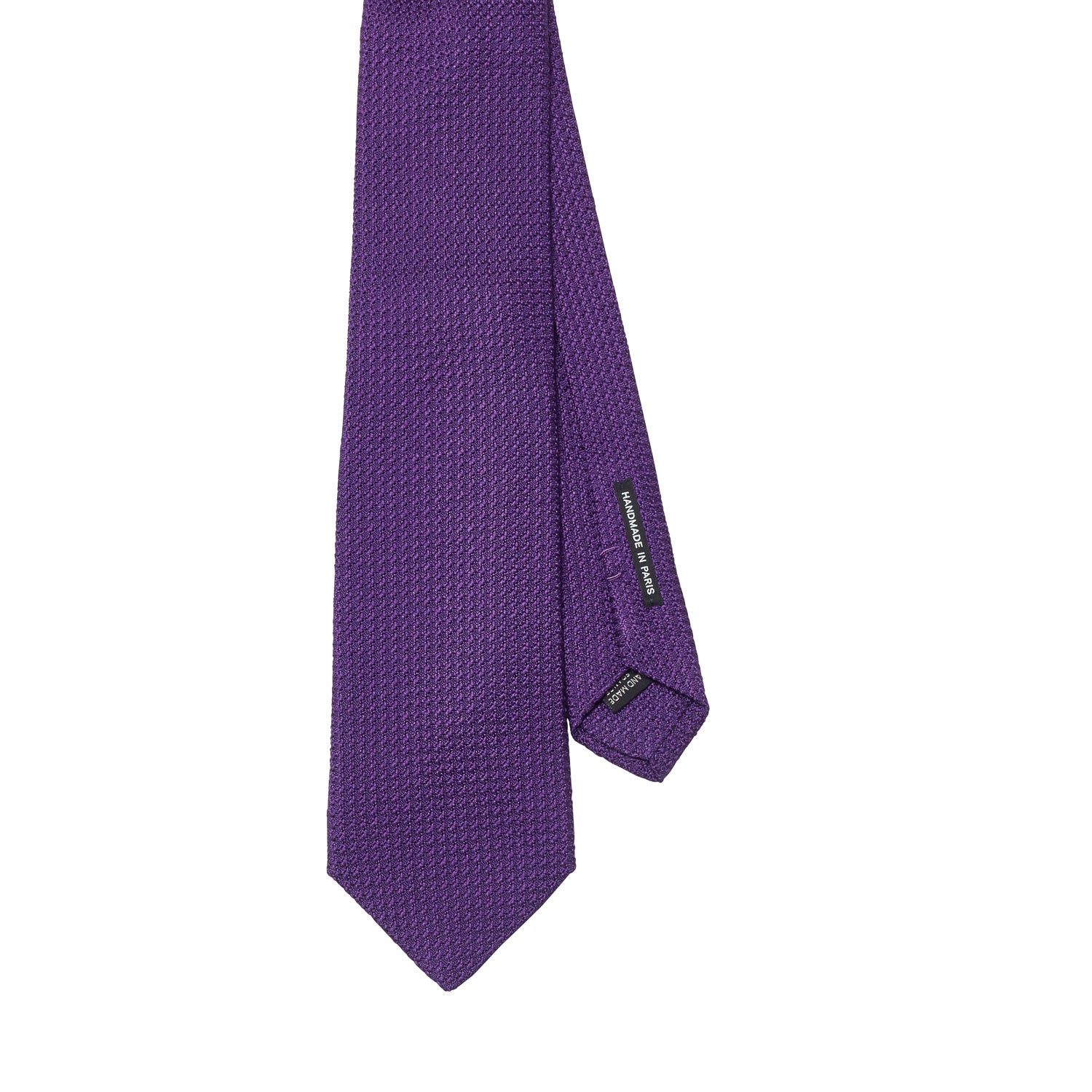 A Sovereign Grade Purple Grenadine Grossa tie made of English silk on a white background, sold by KirbyAllison.com.