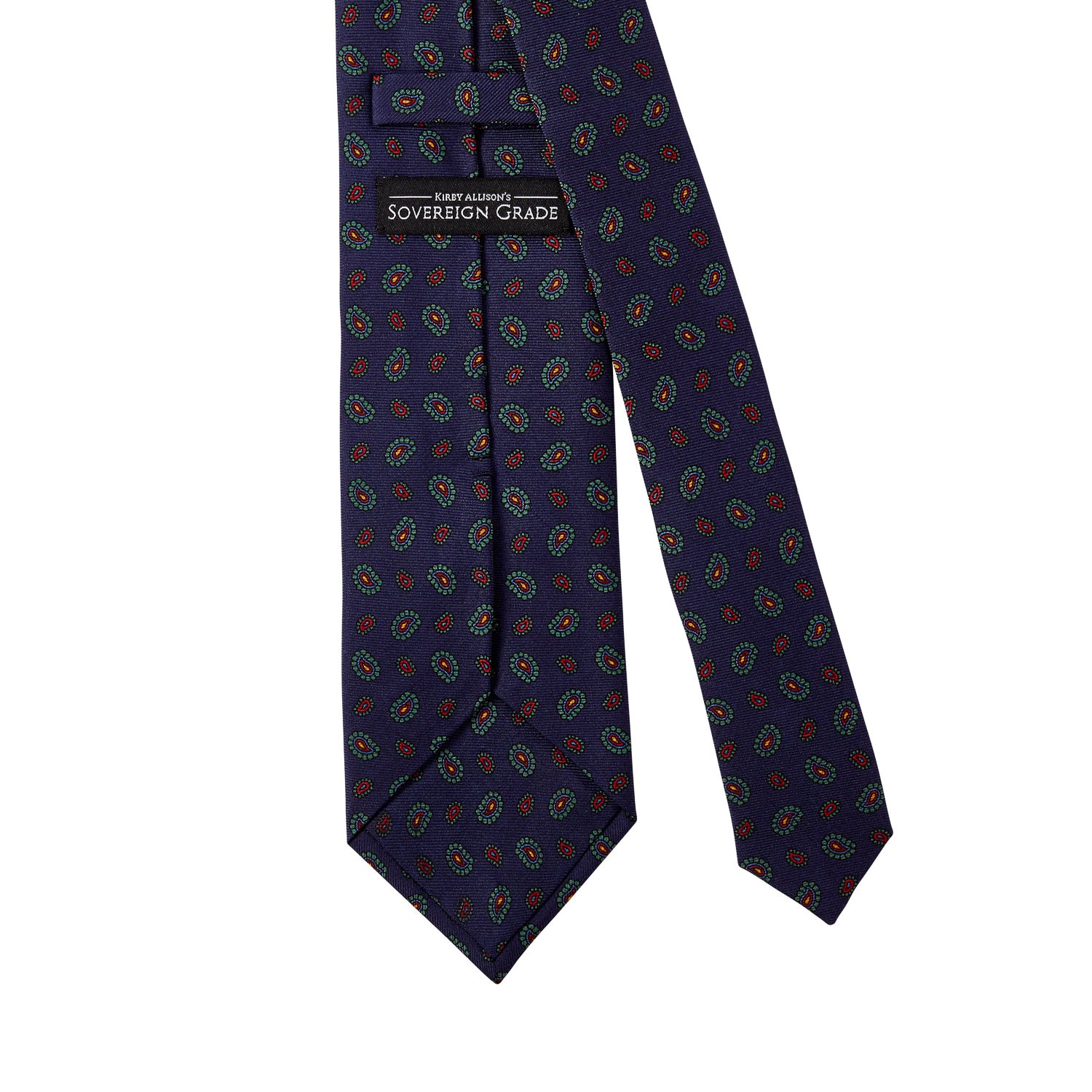 Sovereign Grade Navy 36oz Printed Silk Paisley Tie