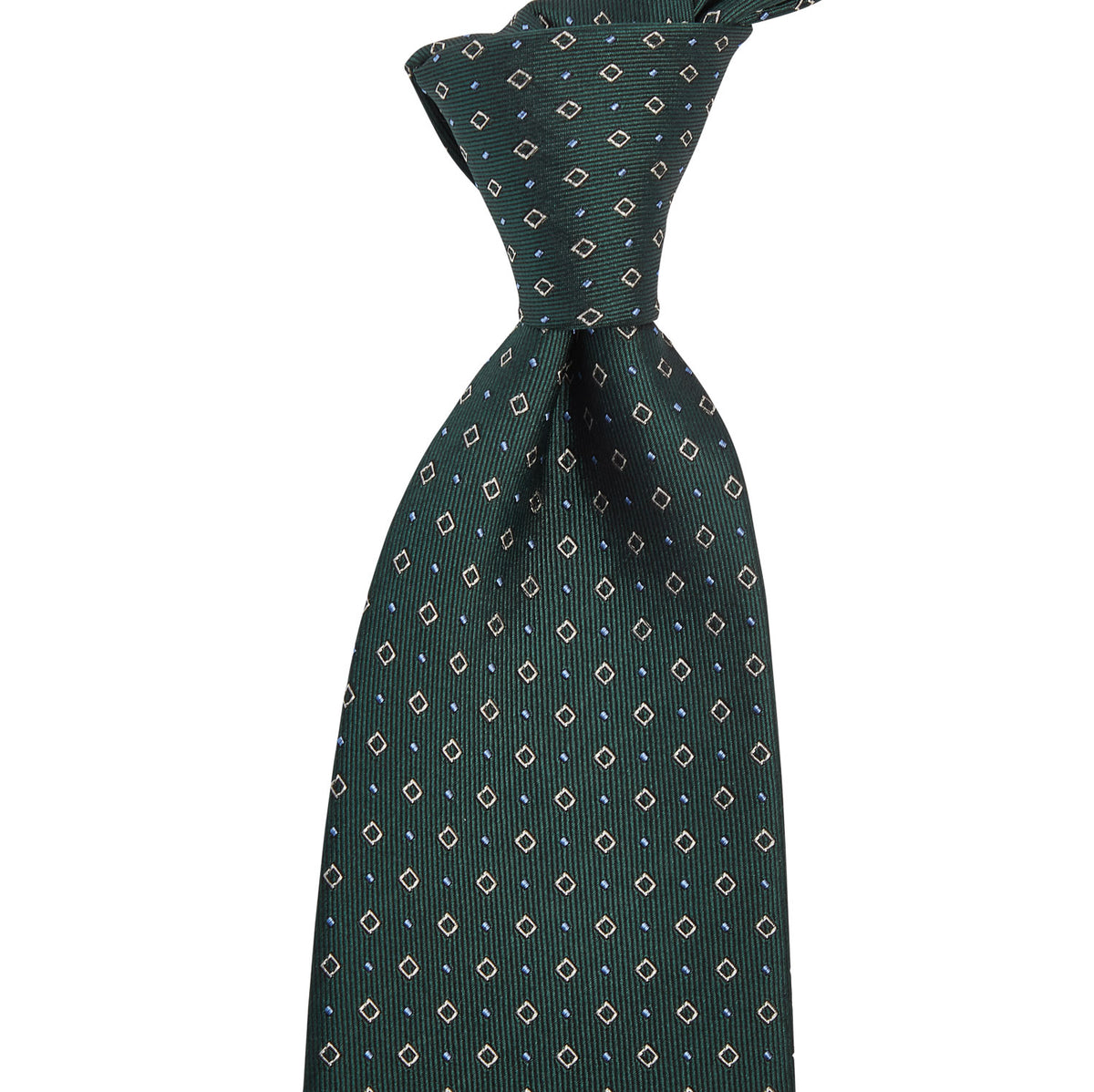 A Sovereign Grade Forest Green Alternating Square Dot Jacquard Tie by KirbyAllison.com in the United Kingdom.