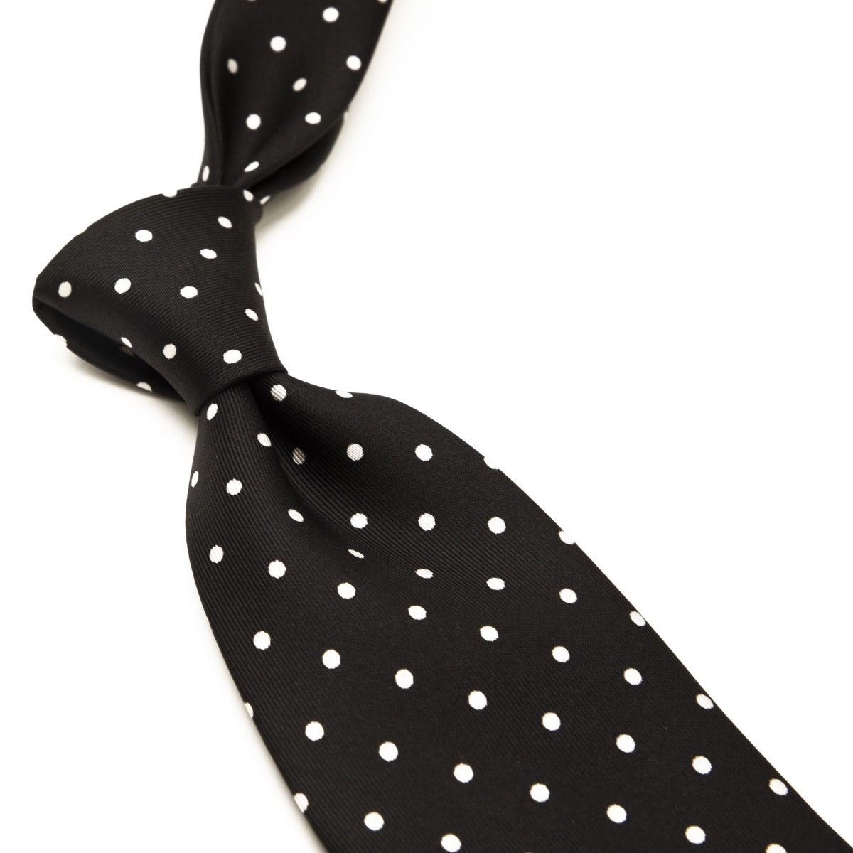 A Sovereign Grade Black/White 36oz London Dot tie from KirbyAllison.com on a white background.