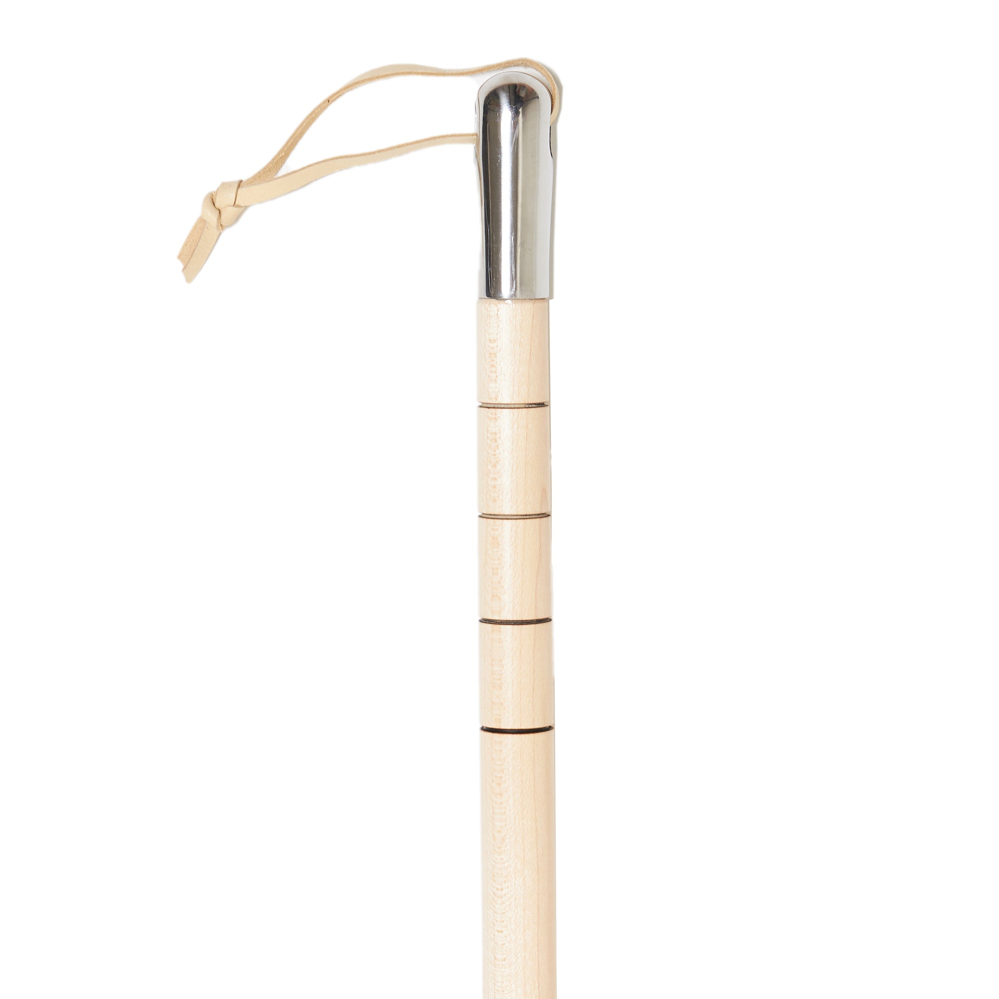 A KirbyAllison.com Maple Full-Length Shoe Horn made of hardwoods with a glossy finish.