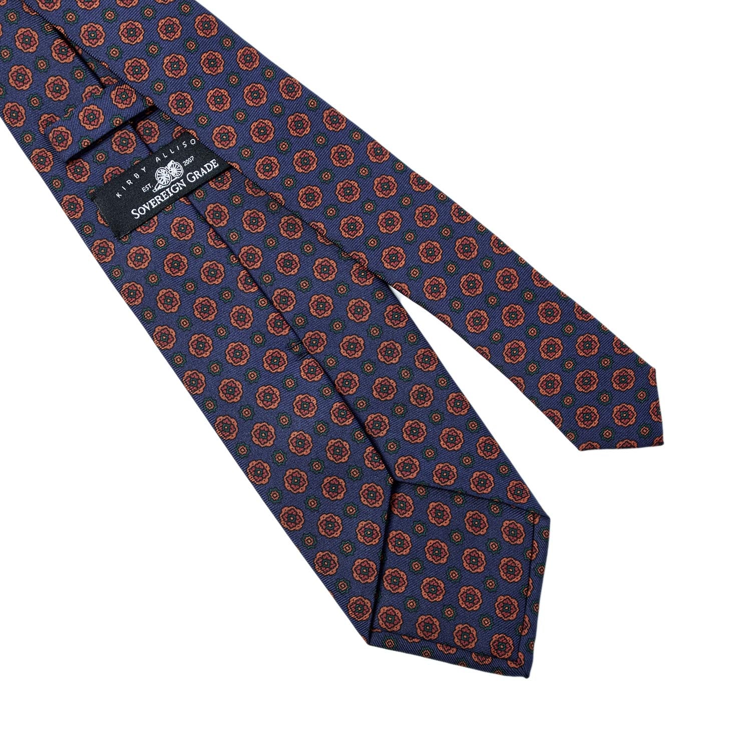 Sovereign Grade Navy Geometric Floral Ancient Madder Tie (150x8.5 cm)