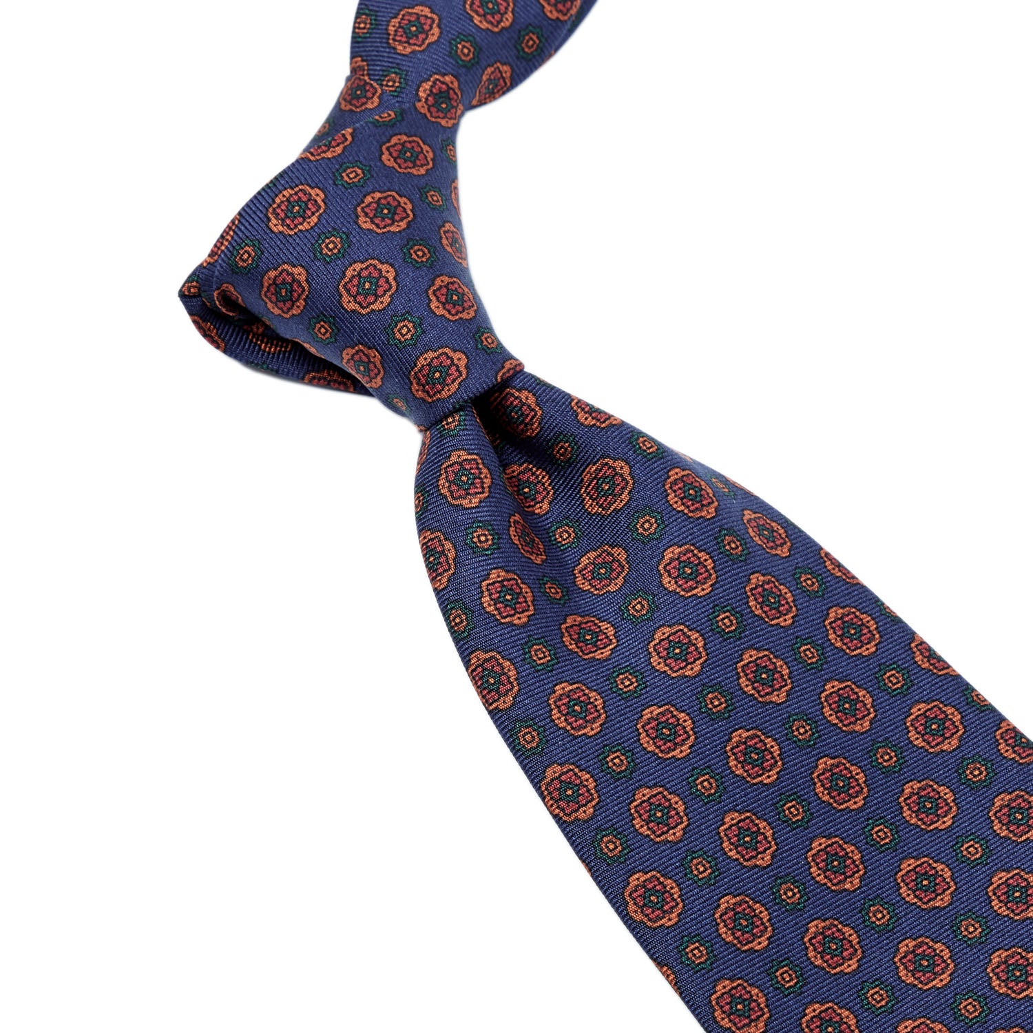 Sovereign Grade Navy Geometric Floral Ancient Madder Tie (150x8.5 cm)