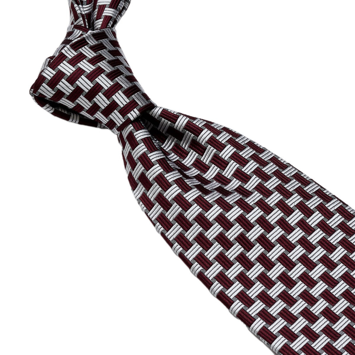 A highest quality Sovereign Grade Oxblood Basket Weave Silk Tie from KirbyAllison.com.