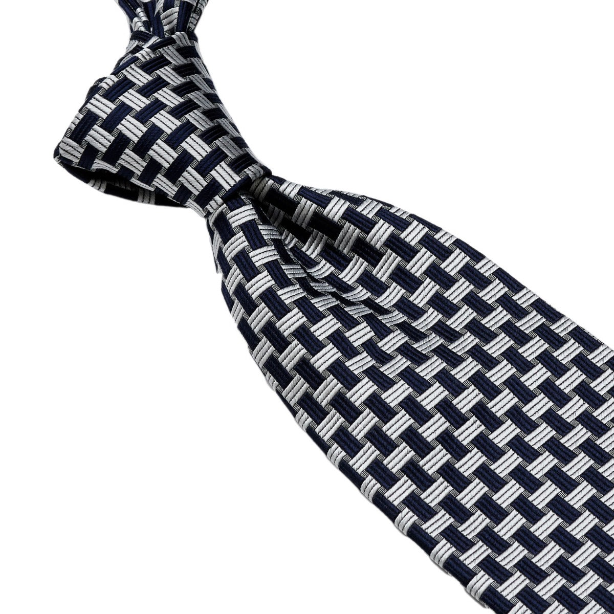 A Sovereign Grade Navy Basket Weave Silk Tie from KirbyAllison.com with premium linings.