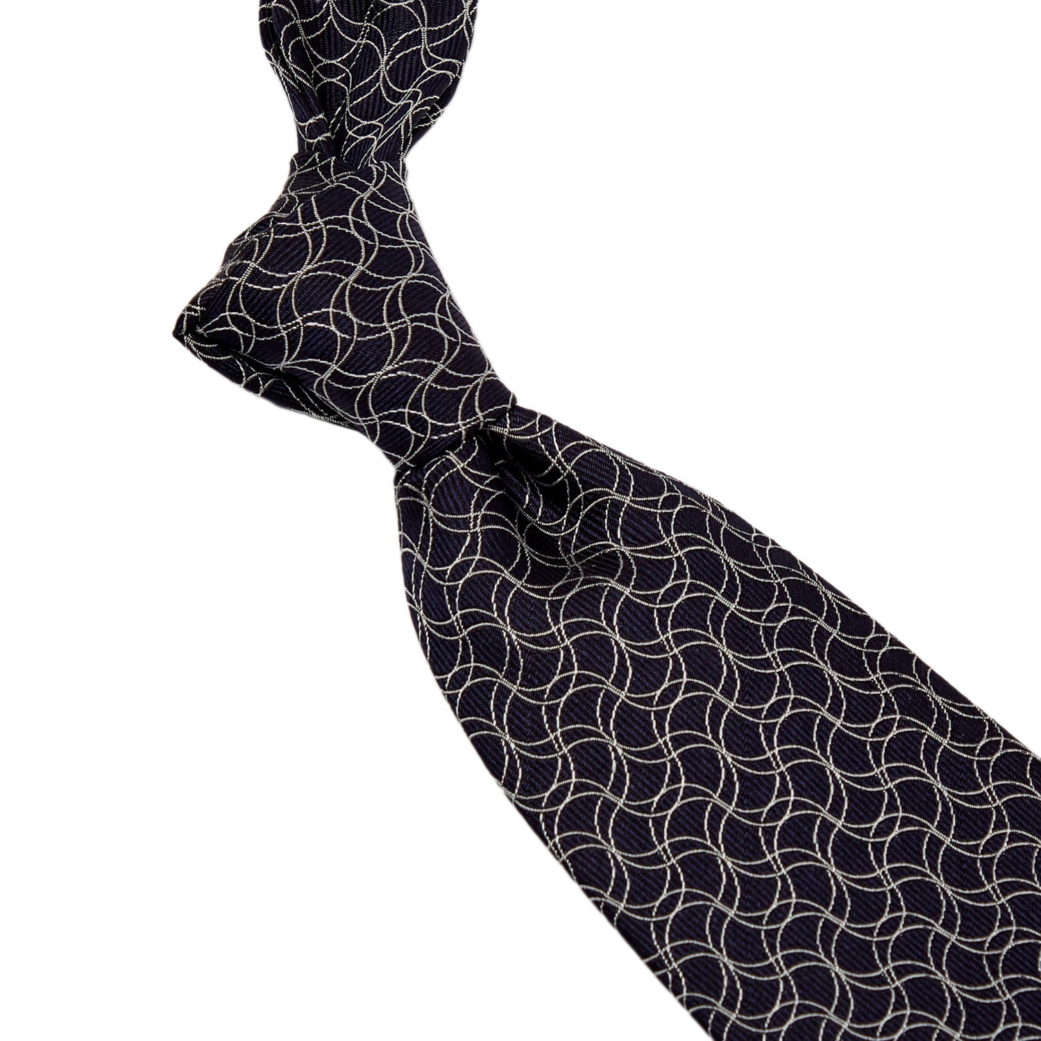 Sovereign Grade Navy and White Swirl Jacquard Tie