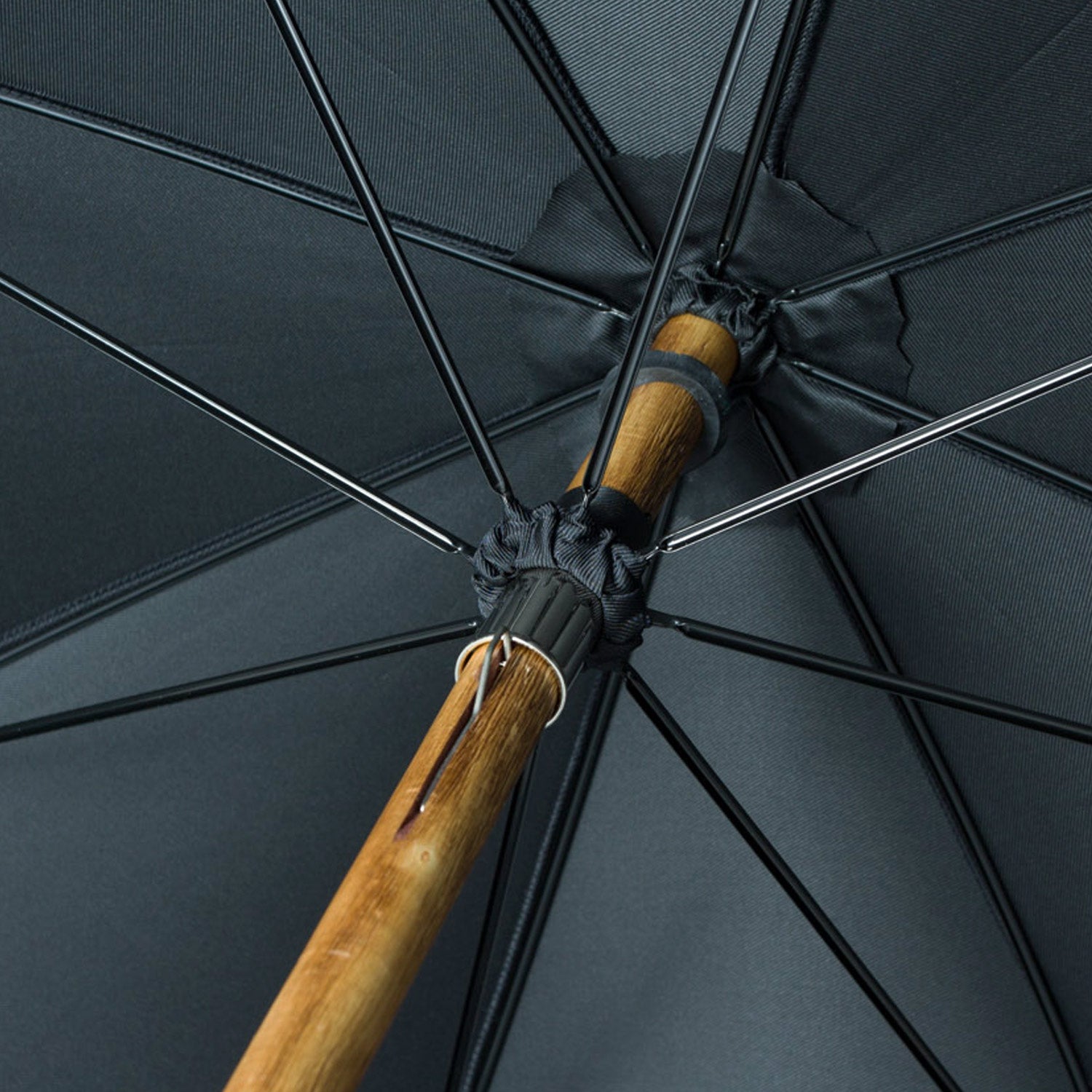 Maglia Francesco Black Canopy Umbrella with Chestnut Canopy and Horn Tip