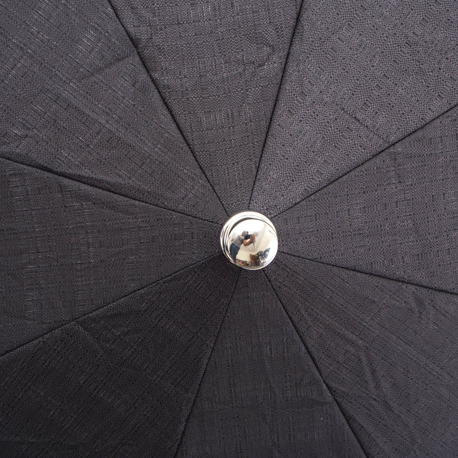 A Imperial Black Travel Umbrella with Woven Leather Handle by KirbyAllison.com with Italian craftsmanship.