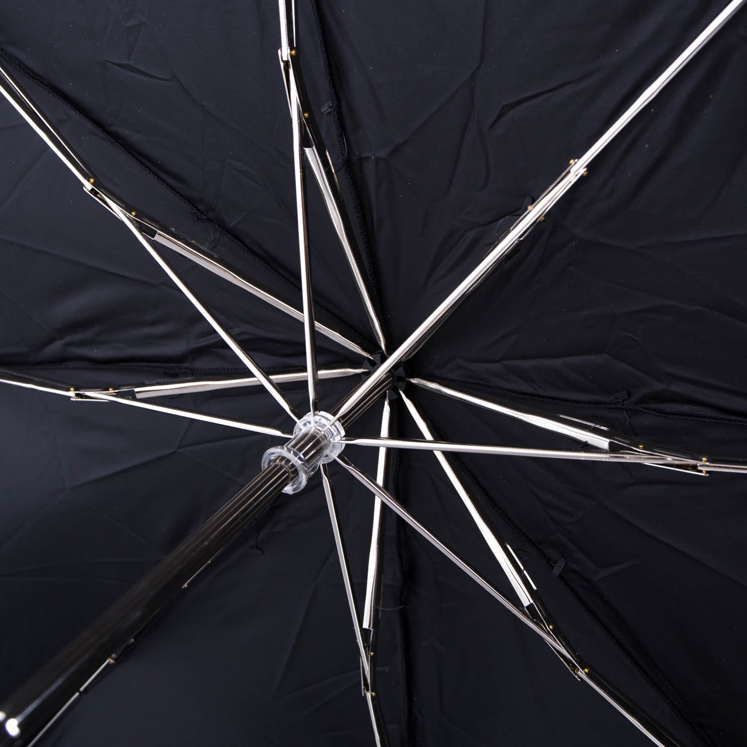 Black Travel Umbrella with Bamboo Handle