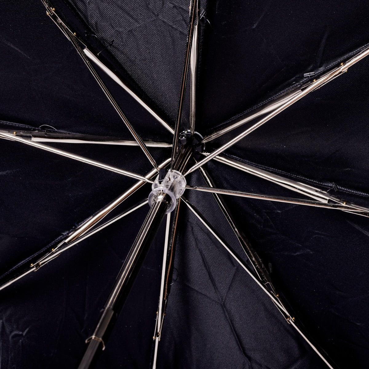 A Navy Travel Umbrella with Maple Handle from KirbyAllison.com.