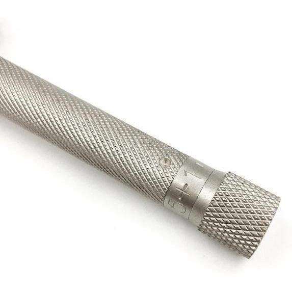A Parker Variant Adjustable Safety Razor for wet shaving accessories on a white background by KirbyAllison.com.