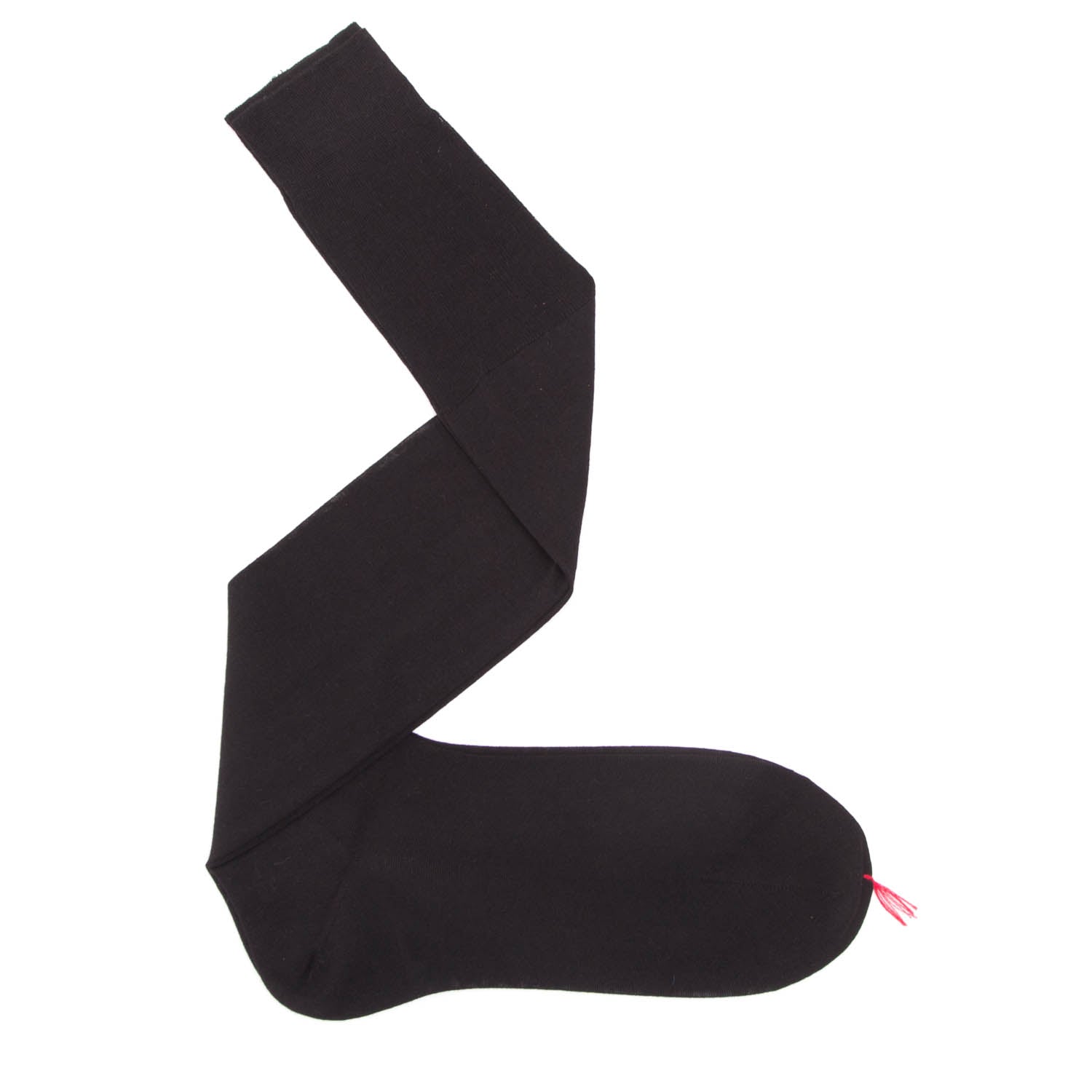 A pair of black Sovereign Grade Solid Wool-Silk Dress Socks by KirbyAllison.com on a white background.