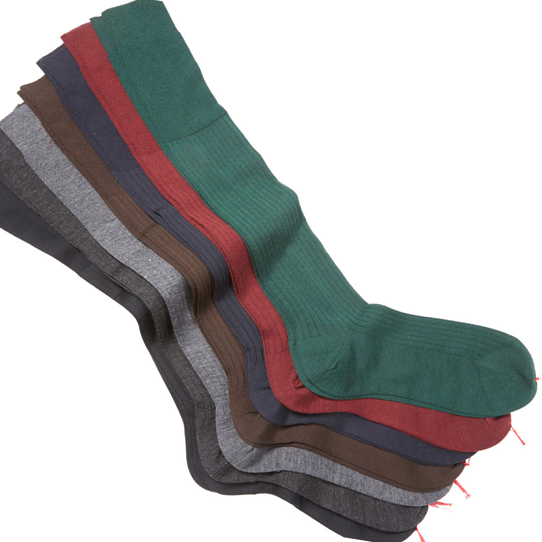 Six pairs of Sovereign Grade Lana Pura Super-Fine OTC 100% Wool Socks from KirbyAllison.com.