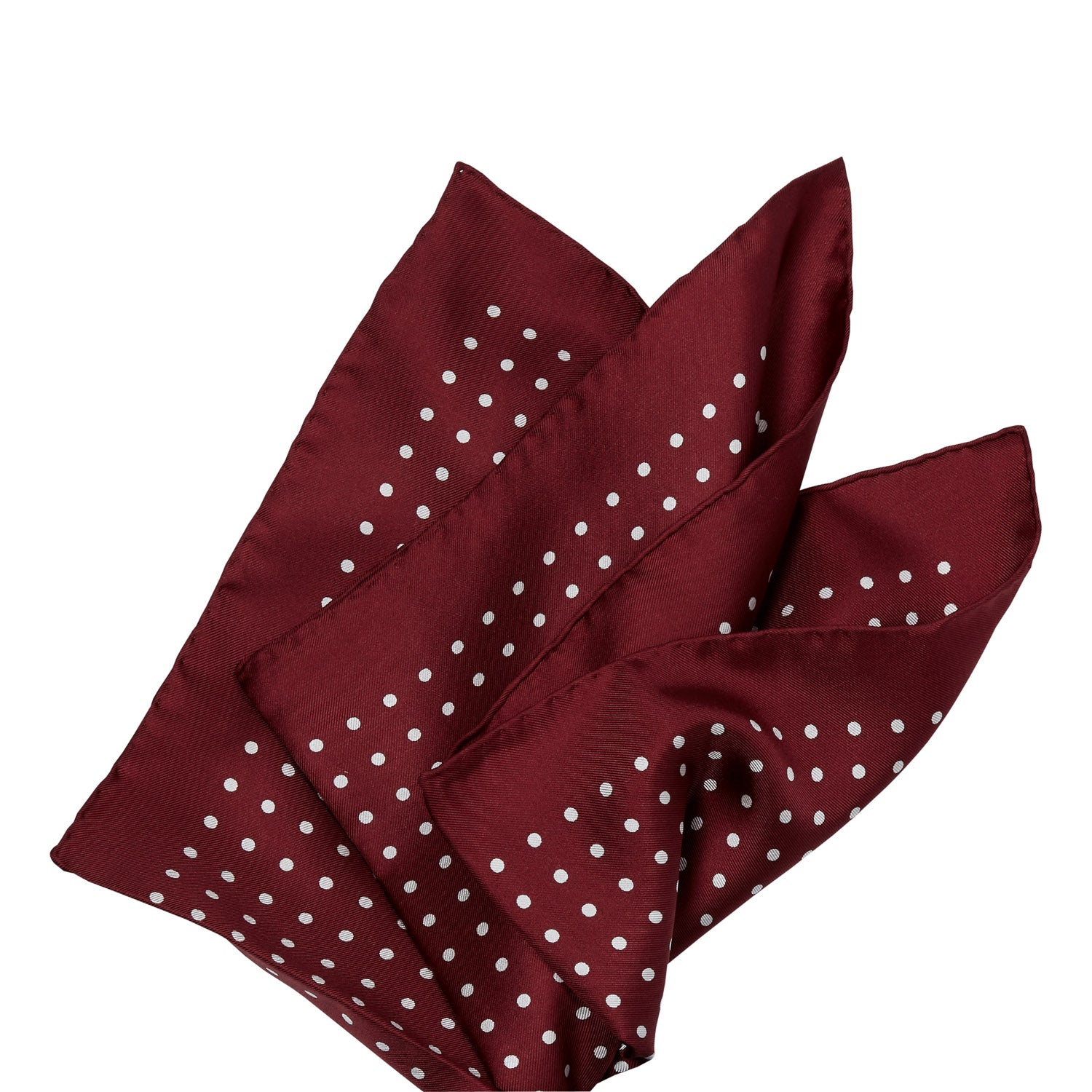 Sovereign Grade 100% Silk Burgundy London Dot Pocket Square from KirbyAllison.com to complete a formal outfit.