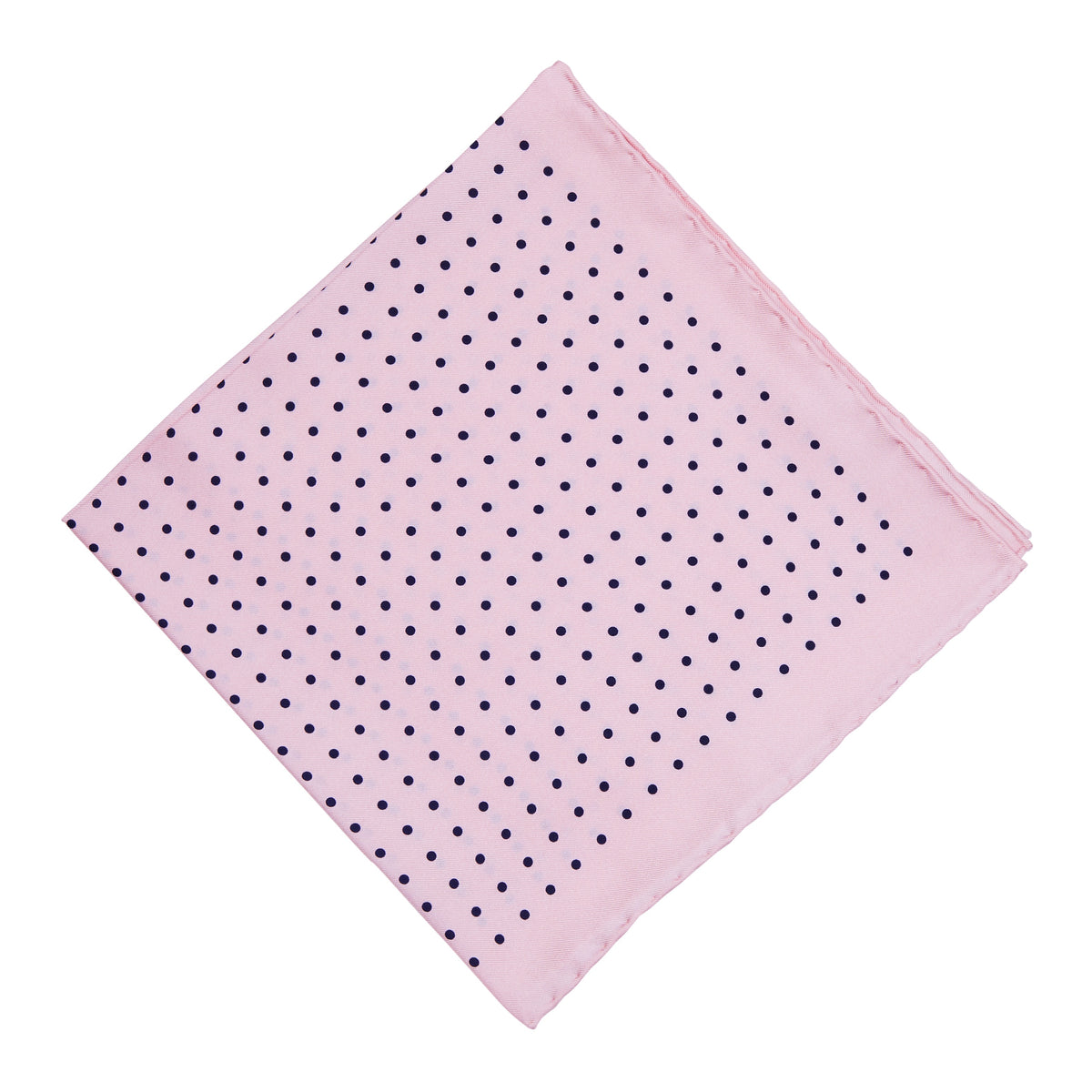 Sovereign Grade 100% Silk Pink London Dot Pocket Square with hand-rolled edges and KirbyAllison.com.