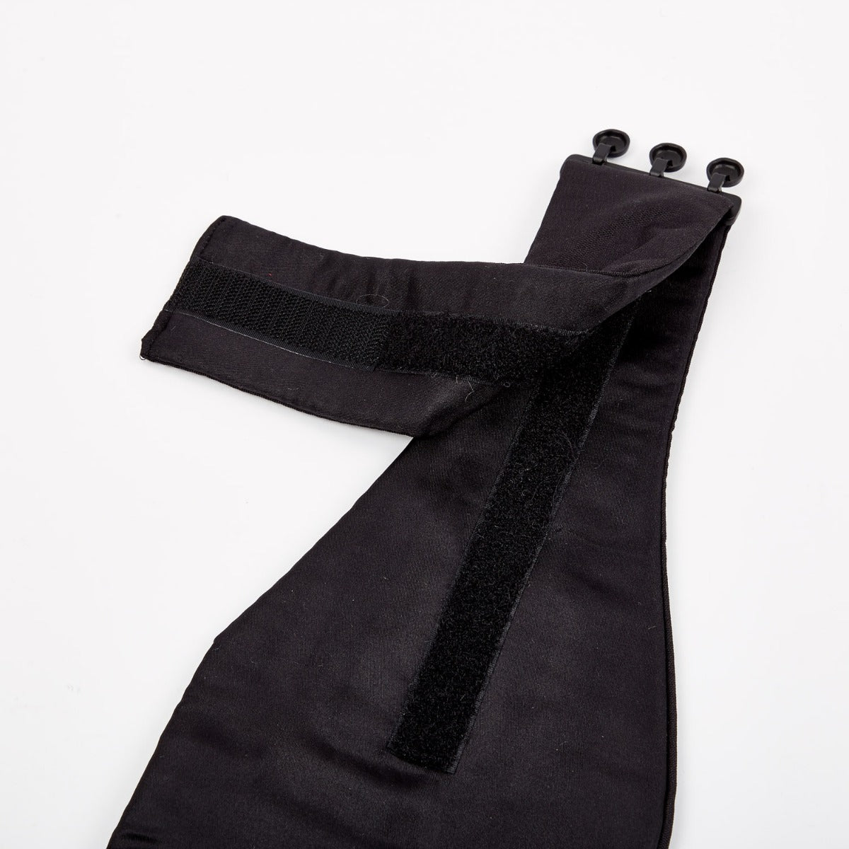 A Sovereign Grade Black Barathea Cummerbund by KirbyAllison.com, with a zipper on it, perfect as a formalwear accessory.