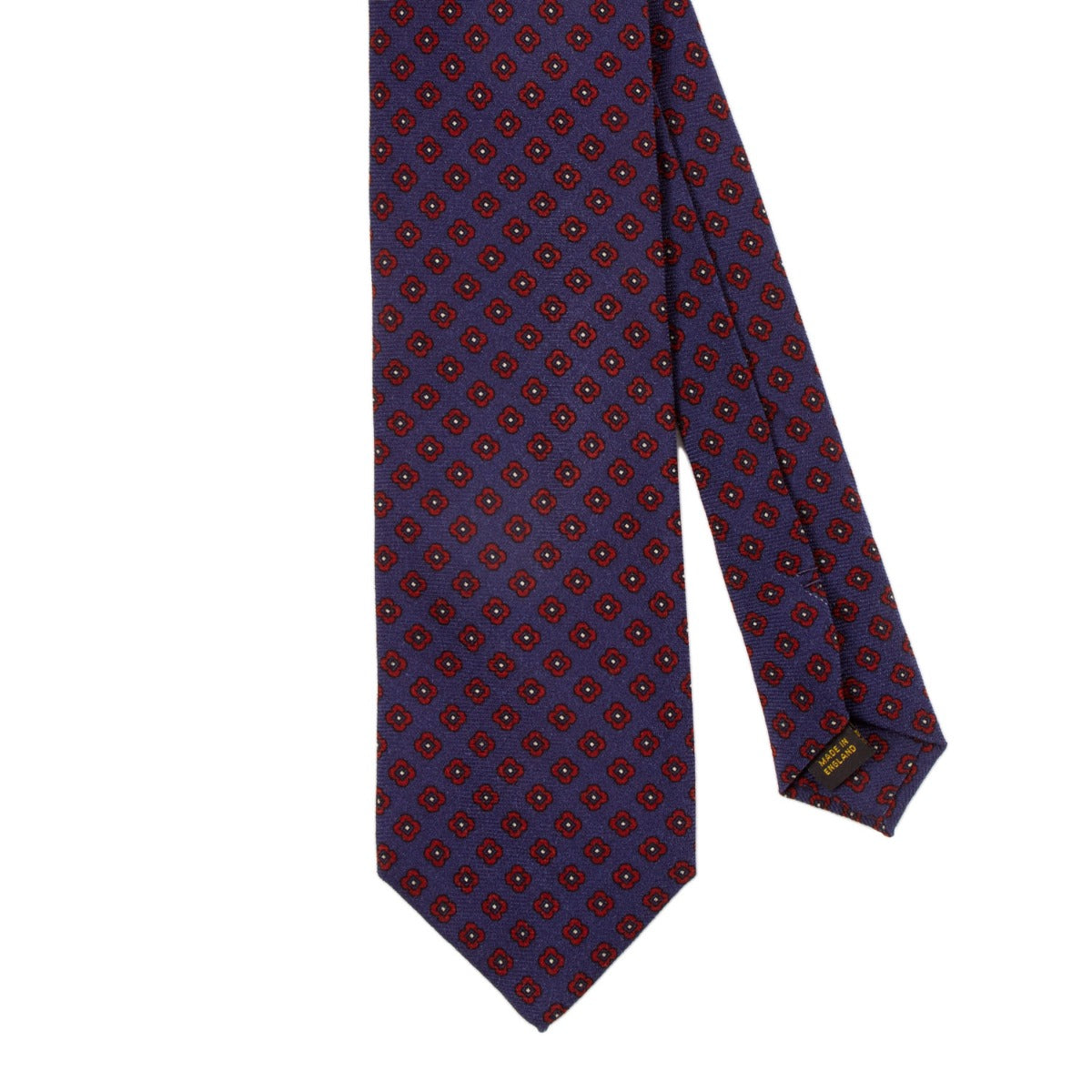Sovereign Grade Butcher Blue Small Floral Wool Challis Tie